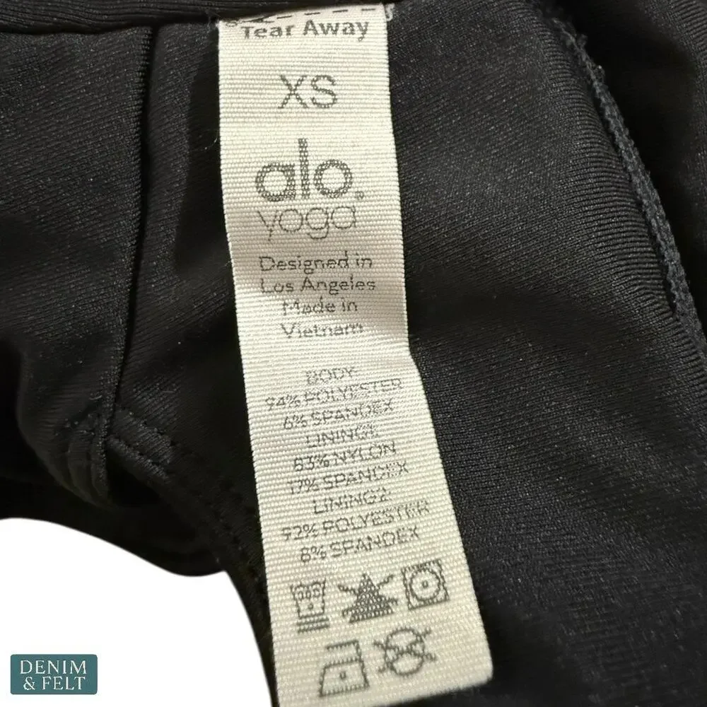 Alo Yoga Black Strappy Bra‎ Top with Mesh Cutout Detail Activewear Size XS